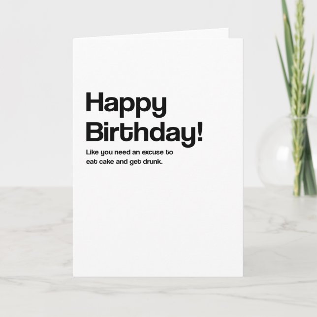 Carte d'anniversaire amusante pour manger un gâtea (Devant)