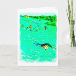 Carte d'anniversaire amusante pour nageur - Hors c