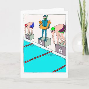 Carte d'anniversaire amusante pour Novice Swimmer