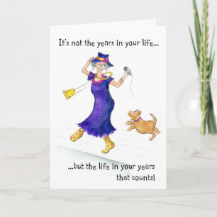 Carte d'anniversaire amusante pour une femme dansa