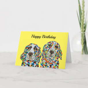 Carte d'anniversaire anglaise Springer Spaniel