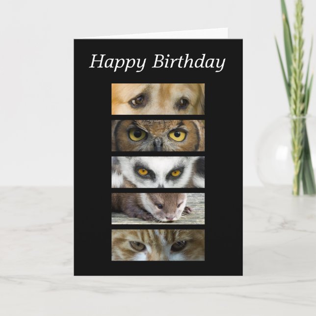 Carte d'anniversaire - Animaux (Devant)
