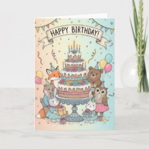 Carte d'anniversaire Animaux de la Forêt
