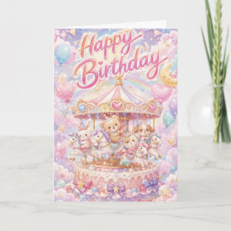 Carte d'anniversaire Animaux Gâteau d'anniversaire