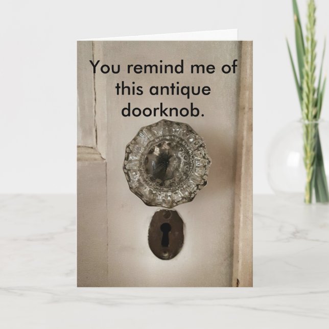 Carte d'anniversaire antique drôle d'âge (Devant)