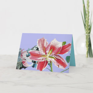 Carte d'anniversaire aquarelle florale mauve Red L