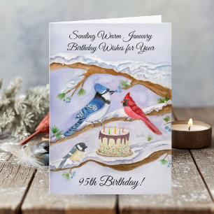 Carte d'anniversaire aquarelle pour oiseaux de jar