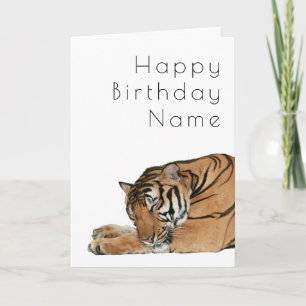 Carte d'anniversaire Art Déco de Tiger Dormir mign