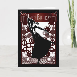 Carte d'anniversaire Art Déco Roaring 20's