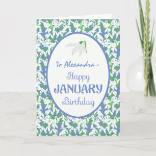 Carte d'anniversaire assez blanche de janvier de