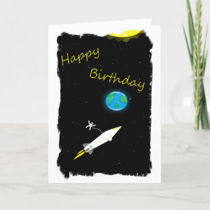 Carte d'anniversaire astronaute dans l'espace
