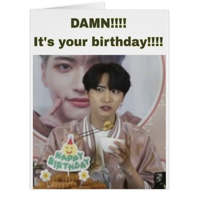 Carte d'anniversaire 'ATEEZ Seonghwa meme' (Devant)