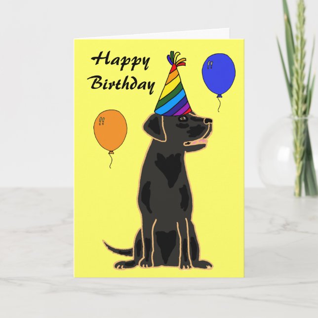 Carte d'anniversaire AU- Black Labrador (Devant)