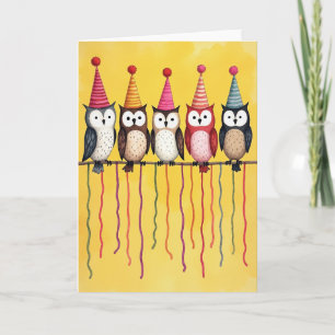 Carte d'anniversaire au chapeau à pompon