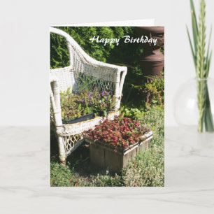 Carte d'anniversaire au charme champêtre floral