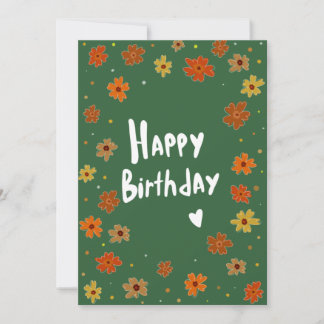 Carte d'anniversaire au design floral