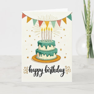 Carte d'anniversaire au glaçage sarcelle