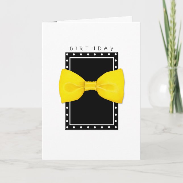 Carte d'anniversaire au nœud papillon citron (Devant)