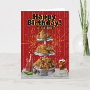 Carte d'anniversaire au poulet frit