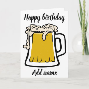 Carte d'anniversaire au verre de bière