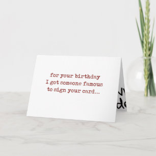 Carte d'anniversaire Autograph