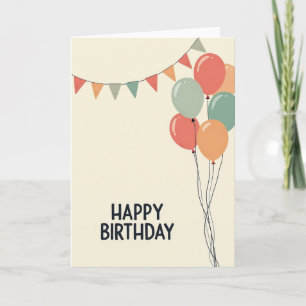 Carte d'anniversaire aux drapeaux pastel