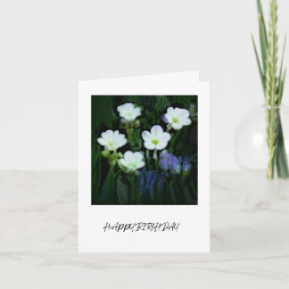 CARTE D'ANNIVERSAIRE AUX FLEURS BLANCHES