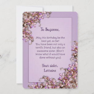 Carte d'anniversaire aux lilas roses de printemps 