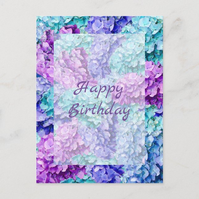 Carte d'anniversaire aux magnifiques fleurs d'hort (Devant)