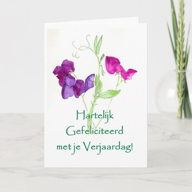 Carte d'anniversaire aux petits pois - Salutation  (Devant)