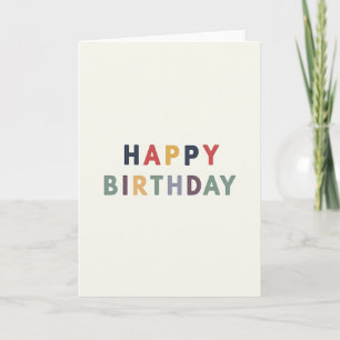 Carte d'anniversaire aux teintes assourdies
