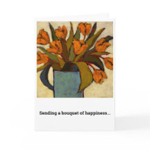 Carte d'anniversaire aux tulipes