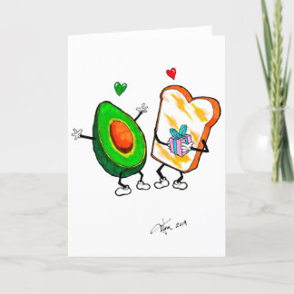 Carte d'anniversaire Avacado et Toast