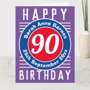 Carte d'anniversaire avec âge, nom et date