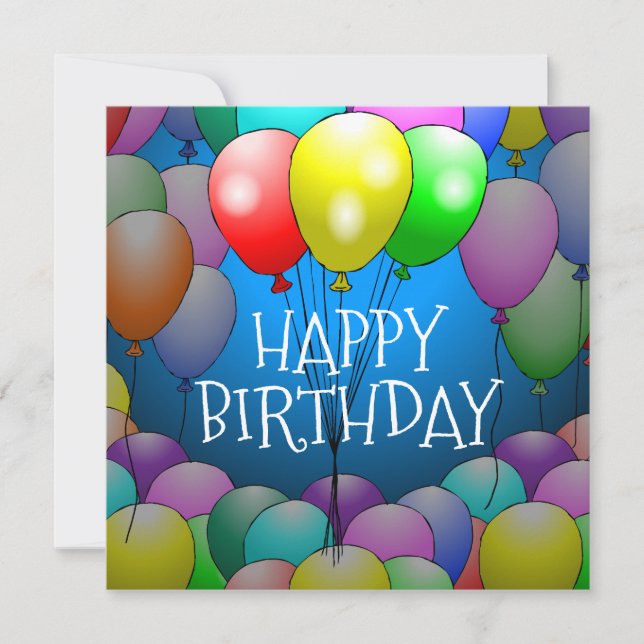 Carte d'anniversaire avec ballons (Devant)