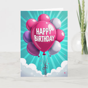 Carte d'anniversaire avec ballons joyeux