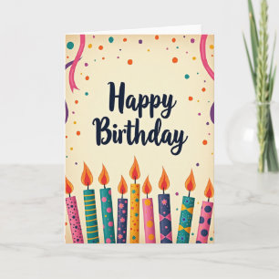 Carte d'anniversaire avec bougies à motifs