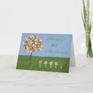 Carte d'anniversaire avec Bubblegum Tree 9 ans. Vi