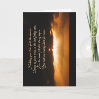 Carte d'anniversaire avec coucher de soleil