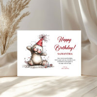 Carte d'anniversaire avec des animaux fantaisistes