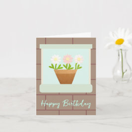 Carte d'anniversaire avec des marguerites en papie