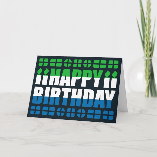 Carte d'anniversaire avec drapeau de Sierra Leone (Devant)