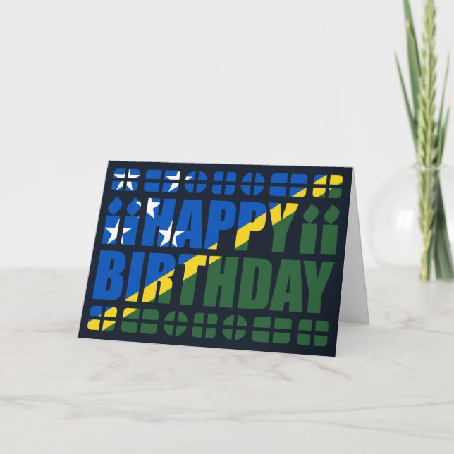 Carte d'anniversaire avec drapeau des Îles Salomon (Devant)