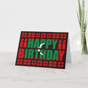 Carte d'anniversaire avec drapeau des Maldives