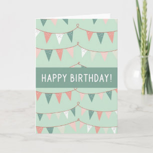 Carte d'anniversaire avec drapeau dessiné à la mai