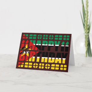 Carte d'anniversaire avec drapeau du Mozambique