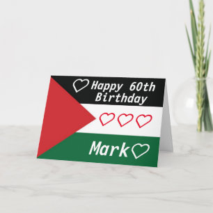 Carte d'anniversaire avec drapeau palestinien