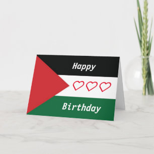 carte d'anniversaire avec drapeau palestinien