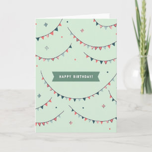 Carte d'anniversaire avec drapeaux pastel