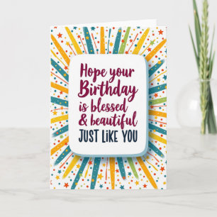 Carte d'anniversaire avec feux d'artifice doux